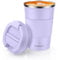 MOMSIV Thermobecher Isolierbecher, 13oz/380ml Rutschfest Edelstahl Travel Mug, Kaffeebecher aus Doppelwandig isoliert Vakuum auslaufsicher Reisebecher mit Deckel Kaffee-to-go Becher, Rosa