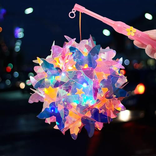 Kinder Martinslaterne mit Laternenstab - Lampions Bastelset für St. Martin, Halloween, Weihnachten & Party