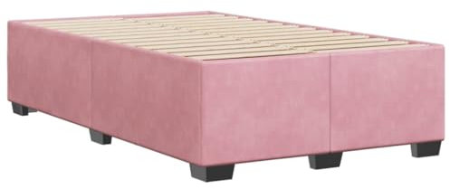 vidaXL Bettgestell, Bettrahmen mit Lattenrost, Polsterbett Bett für Schlafzimmer, Doppelbett Schlafzimmerbett, Rosa 120x190cm Samt