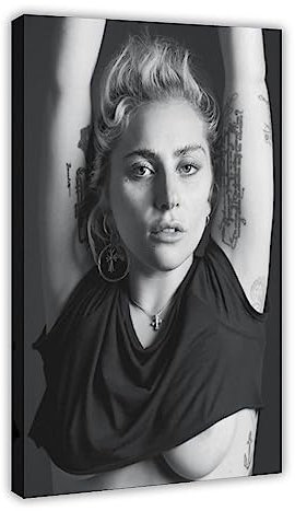 Lady Gaga Poster auf Leinwand, Schlafzimmer, Dekoration, Sportlandschaft, Büro, Raumdekoration, Geschenk, Rahmen-Stil, 60 x 90 cm