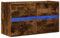 vidaXL Meuble TV Mural avec lumières LED chêne fumé 80x31x35 cm, Meuble TV Suspendu au Mur, unité TV Flottante, Support TV Mural, Meuble TV Flottant