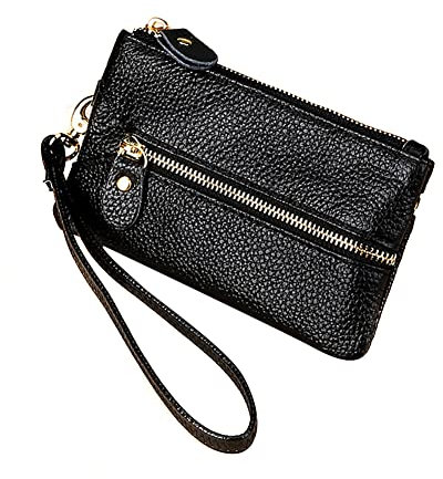 CBPNEISEK Portachiavi Astuccio, Portachiavi Organizer in Vera Pelle for Auto Portachiavi Mini Portachiavi Custodia Protettiva Portafoglio con 6 Ganci e Doppie Cerniere, nero/492