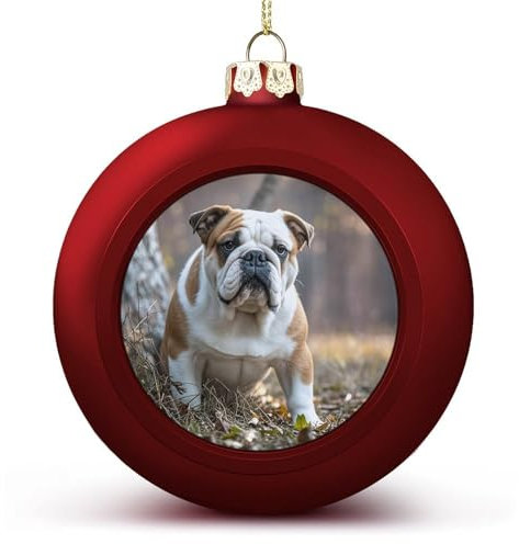 Große Weihnachtskugel, englische Bulldoggen, bedruckte Weihnachtskugeln, Weihnachtsbaumschmuck, Halloween-Kugel-Ornamente