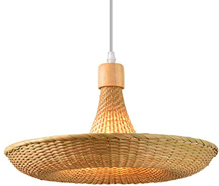 SIVAJI Lámpara Colgante Creativa Arte Bambú Araña Estilo Sudeste Asiático Lámpara Colgante Tejida A Mano con Arte De Ratán Techo Abovedado con Forma De Sombrero De Paja para Dormitorio, Comedor,