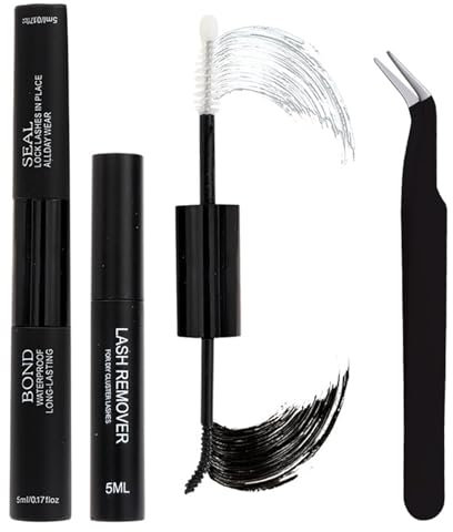 Bond & Seal Eyelash Extension Glue - Long-Lasting Waterproof Mascara for Clusterglue Lashes with Tweezers - DIY Tufted