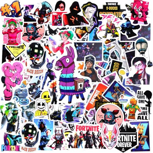 Ainvliya Lot de 100 autocollants en vinyle imperméable pour ordinateurs portables, voitures, skateboards et plus encore sur le thème Fortnite