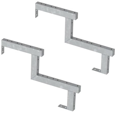 Vinuovo - 2er Stahl Treppenwange 2 Stufen Höhe 34cm - Tiefe 53cm