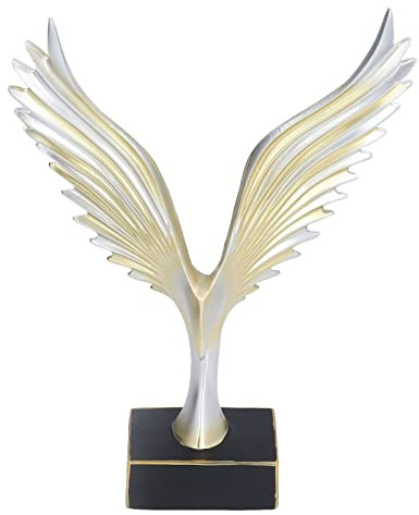 Kuuleyn Engelsflügel, Kunstharz-Skulptur, Statue, Kunstharz-Skulptur, nordische Flügel-Statue, Kunstharz-Skulptur, Statue, Ornamente, Moderne Wohnzimmer-Dekoration, Desktop, (Champagnergold)