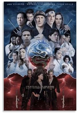 OREAUORN Cobra Kai (5) Poster, Wandkunst, Leinwand, ästhetisches Vintage-Poster, dekoratives Gemälde für Wohnzimmer, Schlafzimmer, 30 x 45 cm, ungerahmter Stil