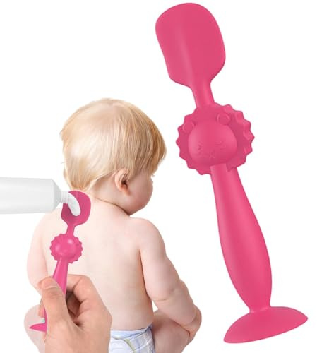 Butt Cream Spatel, Windelcreme Spatel - Silikon -Buttpaste -Applikator mit Saugnapfbecher,Flexible Babypflegelotion Spatel weich für Familien, Freunde, Liebhaber