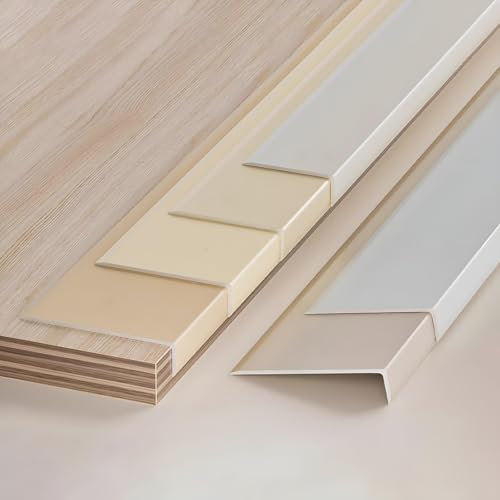 Coayuou Treppenkantenprofil 3 Stück 100cm Aluminiumprofil Boden Übergangsschiene Abschlussprofil Laminat Für Ihre Treppen, Für Den Innen- Und Außenbereich Geeignet(Aprikosengrau,5x30mm)