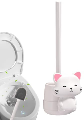 Katzenförmiger Ständer – Toilettenbürsten-Set zur Wandmontage, schnell trocknende Halterung | Erhöhte Becken-Reinigungsvorrichtung, ergonomisches Borstenwerkzeug-Set, kompaktes Spülkastenpflegegerät
