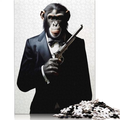 Chimpfinger 007 Puzzle für Erwachsene, 1000 Teile, Lernspiel, Herausforderungsspielzeug, 1000 Teile (75 x 50 cm)
