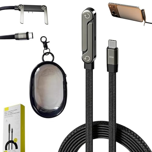 fjaldjfu 2026 New 2-In-1 Invisible Holder Charger Cable - 240w Fast Charging Cord With Built-In Phone Stand, Multi Charger Cord, Sideways Phone Chargers For Smartphones, Tablets, Laptops (1PCS)