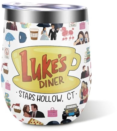 Gilmore Thermal Mug, White Insulated Mug, Stainless Steel Insulated Coffee Cup, Full-Print Eggshell Cup, Vacuum Heat, Cold Retention, Leakproof for Home Office, Commute, Camping, Coffee Tea Lovers