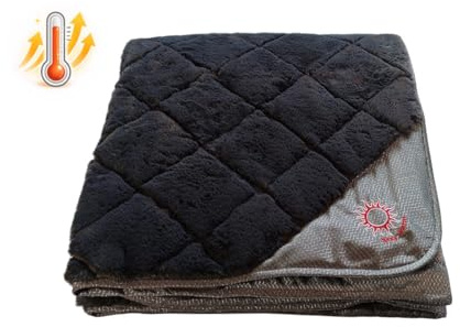 ThermoSwitch Hundedecke Samos – Thermo-isolierende Outdoor-Decke, wasserabweisend & wendbar für Sommer & Winter inklusive Tragebeutel (Silber-Grau, 100x70cm)