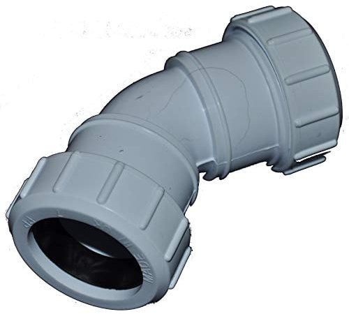 Compression 50mm Waste Pipe 45 Degree Bend