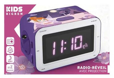 Bigben Sound RR30PFairy4 Radio Réveil Enfant Fée avec Projecteur Réversible Fonction Radio/Alarme 230V LCD