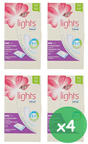 Tena Lights Normal Slipeinlagen, 2 gtt, 4er Pack (4 x 22 Stück)