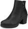DREAM PAIRS Stivali da Donna Stivaletti alla Caviglia con Tacco Grosso,Size 41,Nero Lucido,Z0EY-2