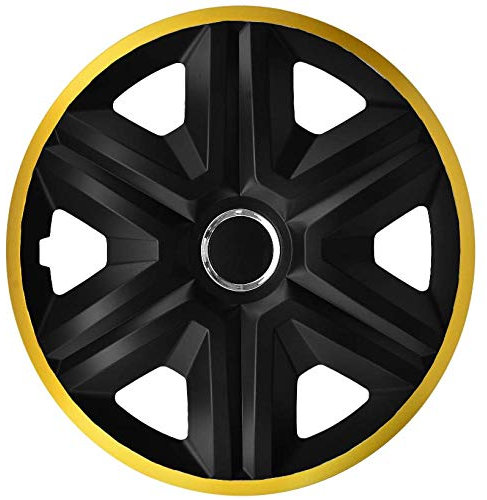 Luckyberg Radkappen - 'Fast LUX/Action' 15 Zoll 4er Set - Universal Fit für Autos und andere Fahrzeuge (Gold)