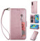 ZTOFERA Hülle für Huawei P30, Magnetisch Folio Flip Wallet Leder Standfunktion Reißverschluss schutzhülle mit Trageschlaufe, Brieftasche Hülle für Huawei P30 - Roségold