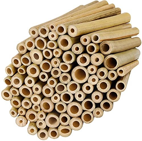Belle Vous Natürliche Bambus Stangen (100er Pack) - L10 x B0,9cm - Starke Hochwertige Stäbe - Kunst & Handwerk - Garten Pflanzstäbe Holz Unterstützung Stäbe für Pflanzen & DIY Rohre