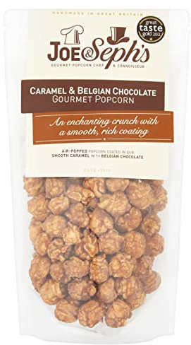 Joe & Sephs, Seph's Belgian Popcorn Sharing Bag, Handmade in UK, Suitable for Vegetarians, Gluten Free, Airpopped, Movie night, Chocolate, 75 gm