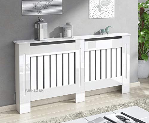 Furneo Modern High Gloss White Radiator Cover S M L XL (Large)