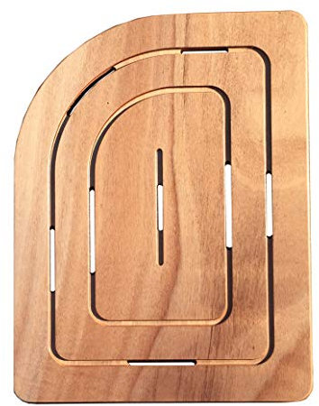 Castelmerlino Tarima para ducha en madera contrachapada marina Okumè 74,5x55 cm esquina derecha redondeada para ducha 90x70 cm