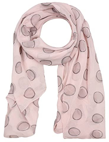 Zwillingsherz Seiden-Tuch im Kreis Muster Design - Hochwertiger Schal für Damen Mädchen - luftiges Halstuch - Seidentuch/Seidenschal - weiche elegante Chiffon-Stola