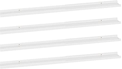 vidaXL 4X Wandregal Bücherregal Wandboard Schweberegal Hängeregal Dekoregal Freischwebend Regal Büroregal Wandablage Hochglanz-Weiß 115x9x3cm