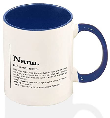 Nana Definition Kaffeetasse – Lustige Nana Tasse – Nana Definition Zweifarbige blaue Tasse – Nana Tasse Neuheit Tasse 325 ml