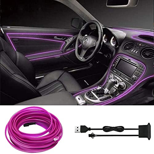 Éclairage Intérieur de Voiture, 5M Éclairage LED Voiture Intérieur, Lampe Ambiance Voiture Intérieur, RGB Lumineuse LED Voiture, Contrôle LED Intérieur Auto, Éclairage D'ambiance Voiture