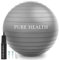 Exercise Fitness Swiss Yoga Ball - Anti Burst Extra thick with Hand Pump for Home Gym -Birthing Ball for Yoga, Pilates, Fitness, Pregnancy & Labour (L (68-75 cm), Silver)