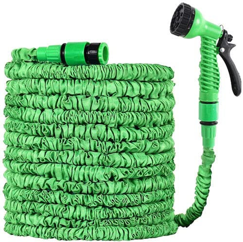 200ft Expandable Flexible Hosepipe - Garden Hose Pipe Magic Snake + Gun Watering | Outdoor Water Sprayer Connector Fittings Lightweight Reel Nozzle Compact & Space Saving