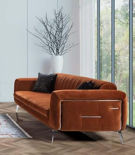 Sofa Couch Polster Dreisitzer Braun Couchen Möbel Modern Design Neu