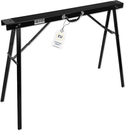 STROXX 2x Arbeitsbock mit 272Kg Tragkraft (136Kg pro Arbeitsbock) - Anti Slip Pad - robuster Stahlrahmen - mit Transportgriff - leicht zusammenklappbar - Werkstattbock - Unterstellbock - Sägebock
