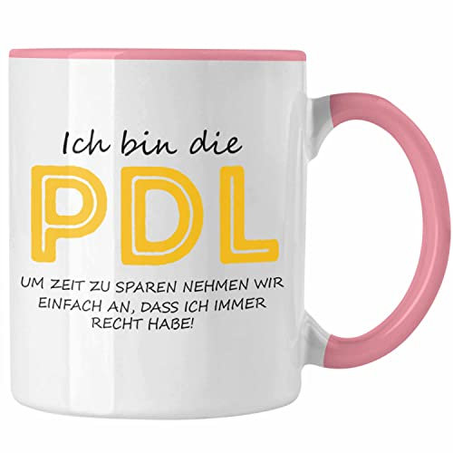Trendation - Lustige Tasse PDL Geschenkidee für Pflegedienstleitungen Krankenhaus (Rosa)