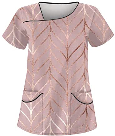 Kasack Damen Berufskleidung Arbeitsmantel Medizinische Kleidung Altenpflege Arbeitskleidung Arzthelferin Frauen Kasaks Pflege (6-Pink, 3XL)
