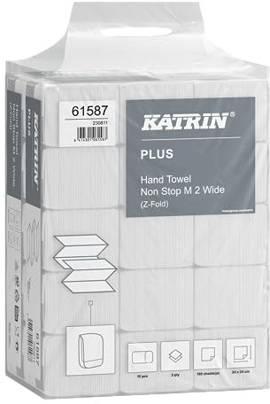 Katrin Plus Hand Towel Non Stop M 2, hochweiß, 24,0 x 24,0 cm, 2-lagig, 2.400 Blatt