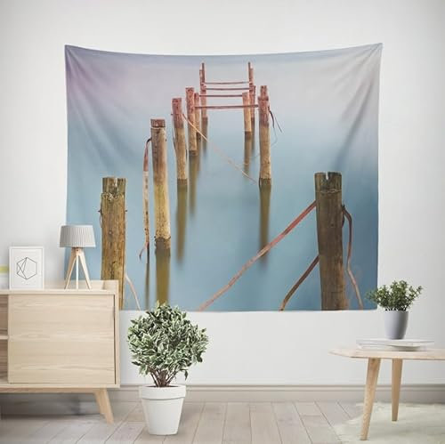 EHOMERY Arazzo Om Telo Muro Sole Palo di Legno Arazzo da Parete Italia Telo Copri Muro Soggiorno Camera da Letto Decorazione Appesa alla Parete 350X250Cm