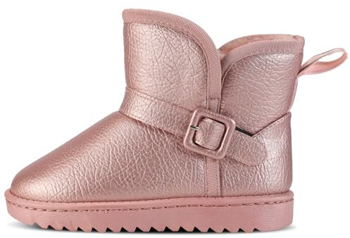 Apawwa Stivaletti Bambina Invernali Stivali Da Neve Da Ragazza Stivali Morbidi E Caldi Da Ragazza Stivali Di Pelliccia Da Ragazza C968 Color Pink Size 29