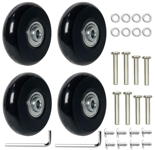 Goldyida 4 Stück Gummi Gepäckkoffer Rad Koffer Kofferrollen Ersatzrollen für Koffer Universal Gepäck Koffer Ersatzräder Gummi Rollen Räder Ersatz Wheels Rad Universal Kofferräder (54 * 18mm)