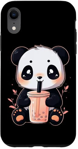 Panda Bär Boba Tea Bubble Tea Anime Kawaii Hülle für iPhone XR