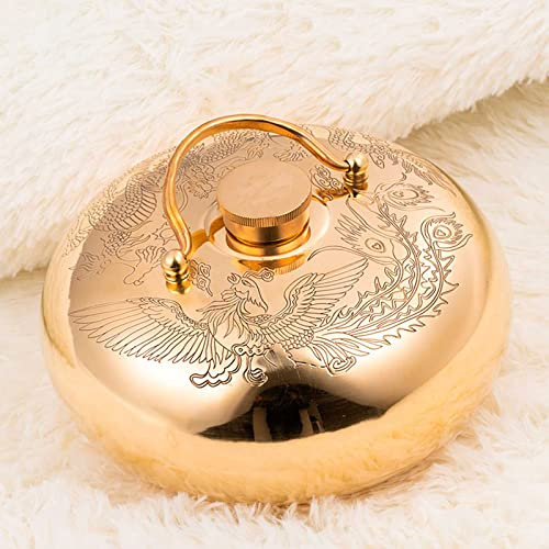 Kupfer Wärmflasche mit Bezug - Kuschelweichem Wärmeflasche mit Handwärmer,Bettflasche für Frauen Männer Kinder Wärmeflasche für Familie Geprüft Weichem Plüschbezug für Nacken Schulter Rücken Beine