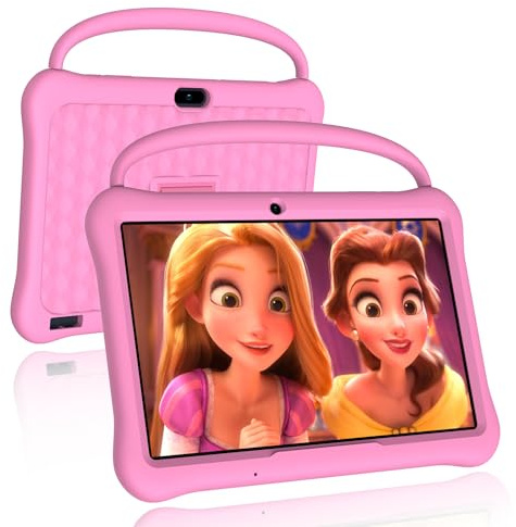 NEWISION Tablet da 10 pollici Android 13 per bambini, con palmare 64 GB, controllo genitori, app per bambini preinstallata, tablet educativi per bambini WiFi, Bluetooth, 6000 mAh, doppia fotocamera