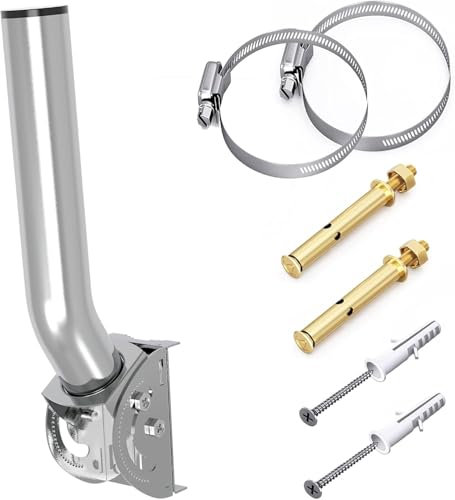 Mastil Antena,Soporte de Mástil de Acero Inoxidable,Accesorio de Montaje en Poste J de 25 Centímetros para Antena de TV Exterior,Soporte de Puente Inalámbrico,Montaje en Poste y Pared