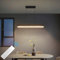 Klighten LED Pendelleuchte, Esstisch, dimmbar, 3000K-6000K, mit Fernbedienung, moderne Pendelleuchte, lineare Deckenleuchte, Höhe 150 cm, verstellbar, für Küche, Wohnzimmer, Schwarz, 60/20W