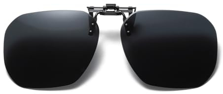Long Keeper Clip Occhiali da Sole Polarizzati da Uomo Donna Clip On Occhiali Quadrati Senza Montatura Lenti da Sole Sovrapponibili per Occhiali da Vista